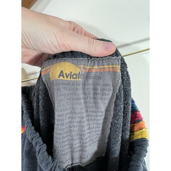 Aviator Nation Women’s Sweatpants Size S Blue Striped Athleisure Streetwear FLAW - Picture 3 of 8